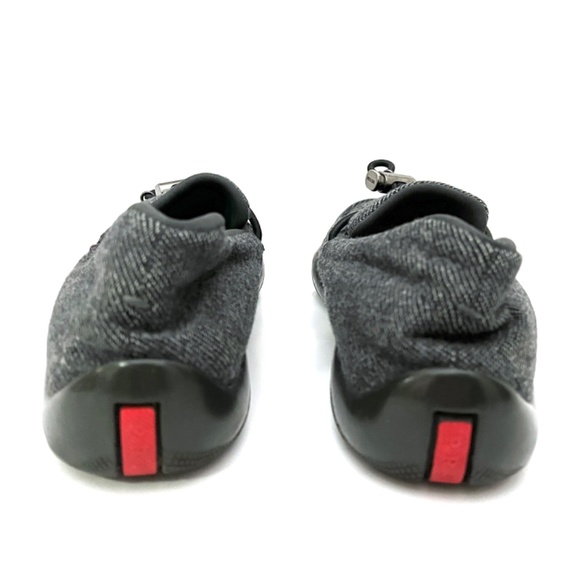 Prada Gray Wool Flat Loafers - Picture 10 of 16